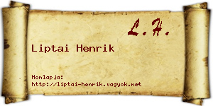 Liptai Henrik névjegykártya